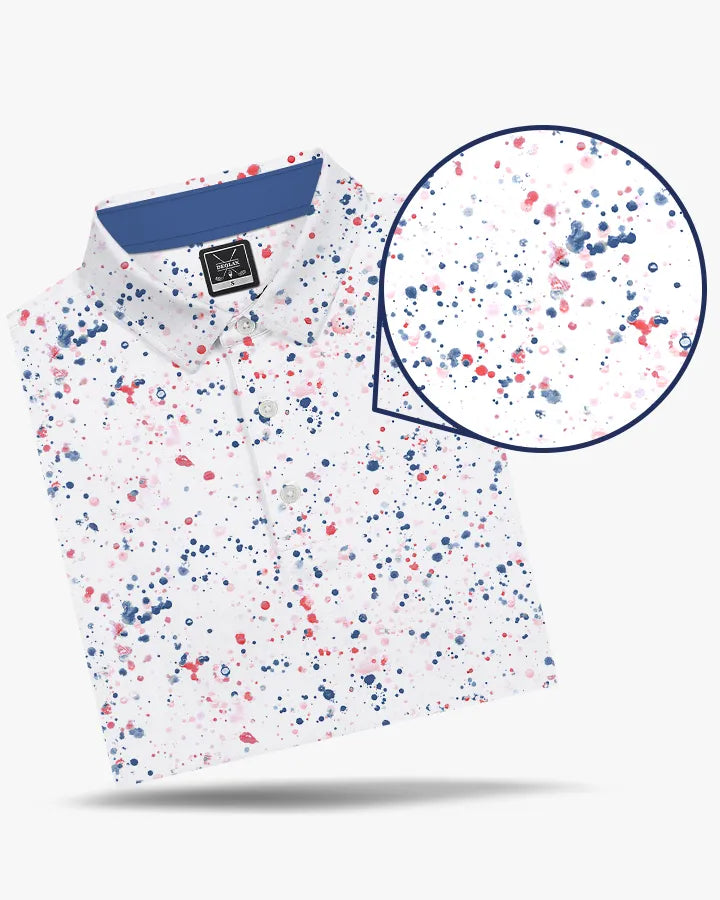 Splatter Print Polo - Back Pin Golf